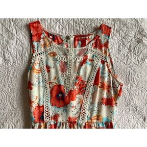 Floral + Lace dress with mesh chest